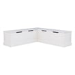 Kingfisher Lane Backless Wood Corner Breakfast Nook with Storage in White