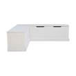 Kingfisher Lane Backless Wood Corner Breakfast Nook with Storage in White