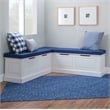 Kingfisher Lane Backless Wood Corner Breakfast Nook with Storage in White