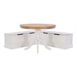 Kingfisher Lane Backless Wood Corner Breakfast Nook with Storage in White
