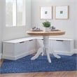 Kingfisher Lane Backless Wood Corner Breakfast Nook with Storage in White