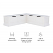 Kingfisher Lane Backless Wood Corner Breakfast Nook with Storage in White