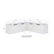 Kingfisher Lane Backless Wood Corner Breakfast Nook with Storage in White