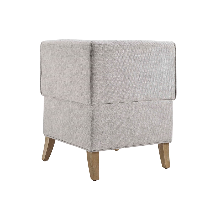 Kingfisher Lane Wood Upholstered Corner Nook Bench in Light Grey