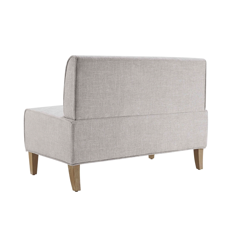 Kingfisher Lane Wood Upholstered Corner Nook Bench in Light Grey