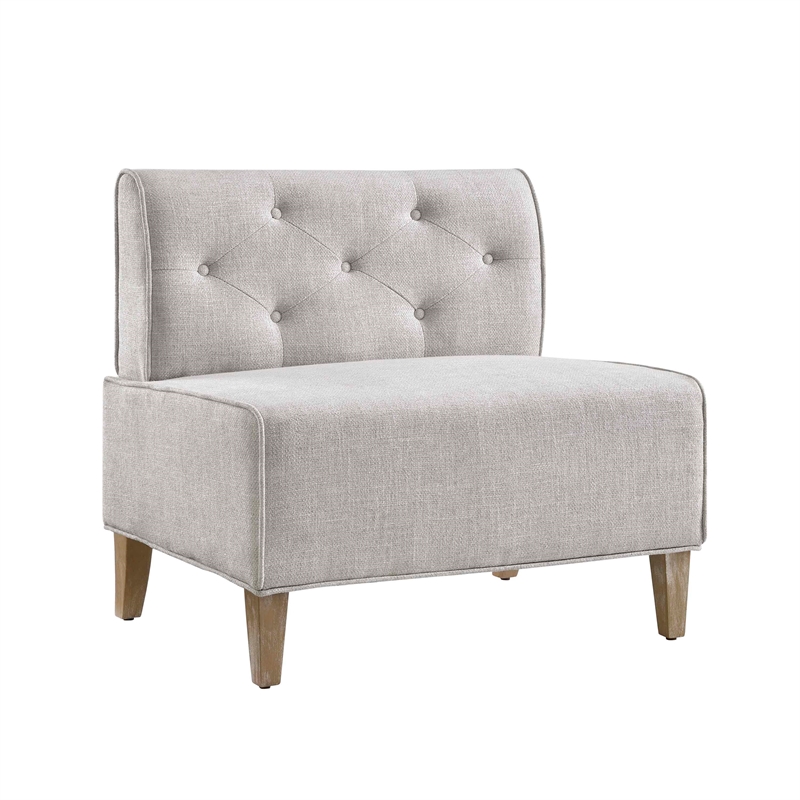 Kingfisher Lane Wood Upholstered Corner Nook Bench in Light Grey