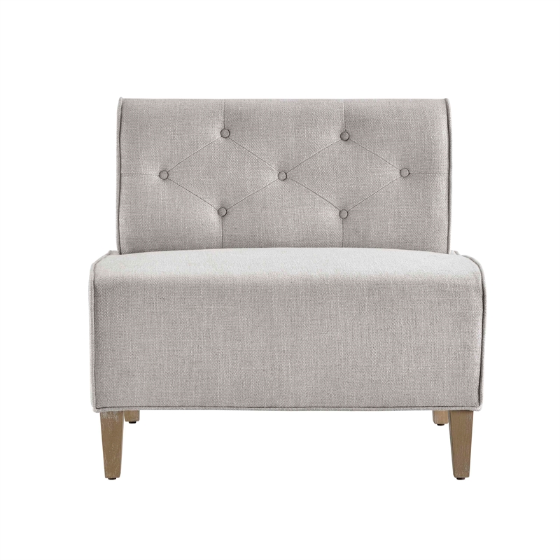 Kingfisher Lane Wood Upholstered Corner Nook Bench in Light Grey