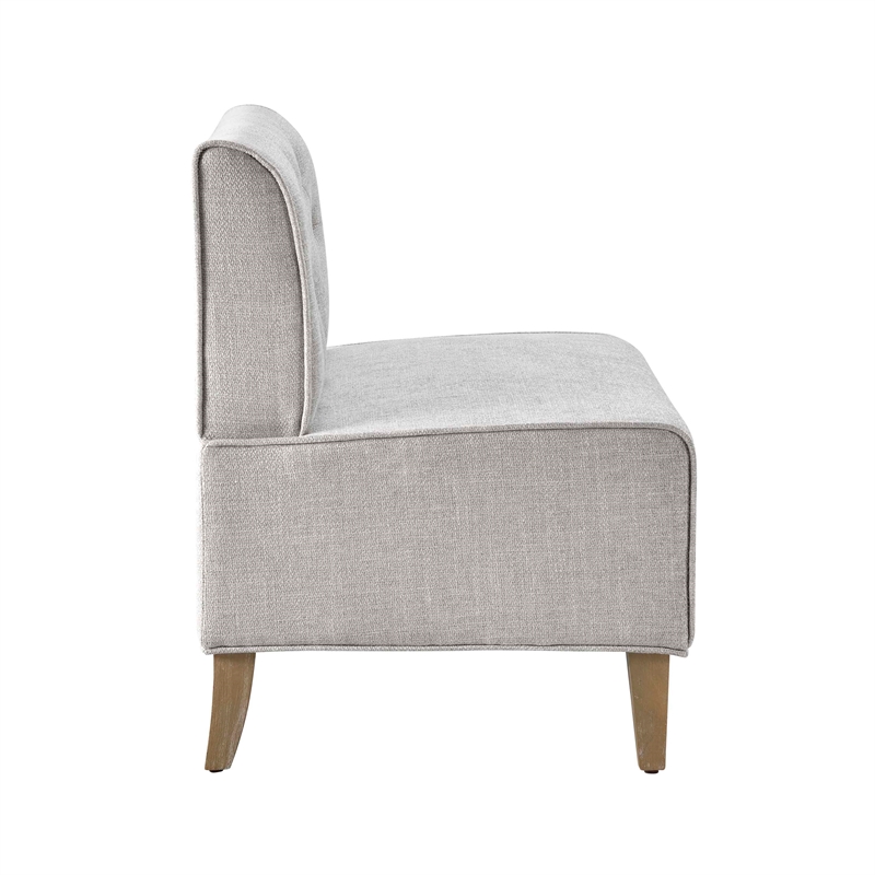 Kingfisher Lane Wood Upholstered Corner Nook Bench in Light Grey