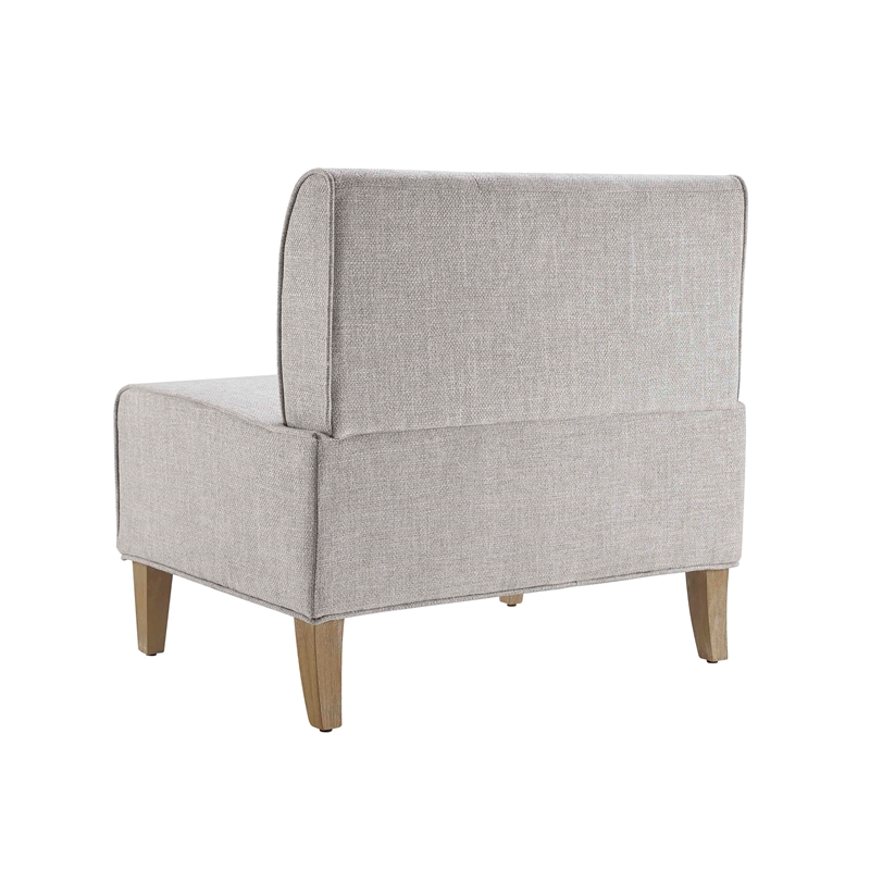 Kingfisher Lane Wood Upholstered Corner Nook Bench in Light Grey