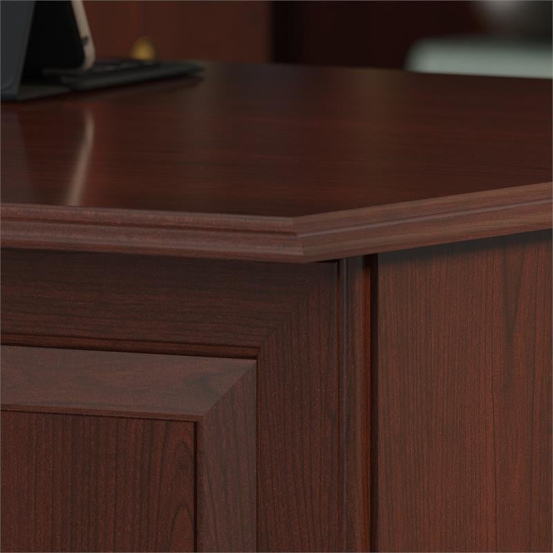 Kingfisher Lane Modern L Shaped Computer Desk in Harvest Cherry