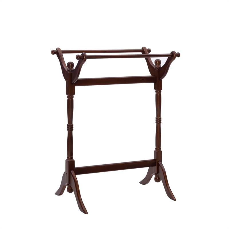 Kingfisher Lane Contemporary Heirloom Wood Blanket Rack in Cherry