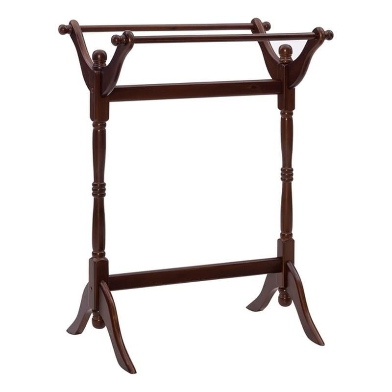 Kingfisher Lane Contemporary Heirloom Wood Blanket Rack in Cherry
