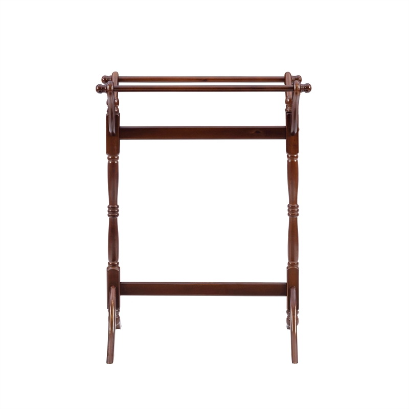 Kingfisher Lane Contemporary Heirloom Wood Blanket Rack in Cherry