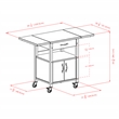 Kingfisher Lane Solid Wood Kitchen Cart with Drop Leaf in Natural