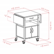Kingfisher Lane Solid Wood Kitchen Cart with Drop Leaf in Natural