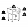 Kingfisher Lane Solid Wood Kitchen Cart with Drop Leaf in Natural