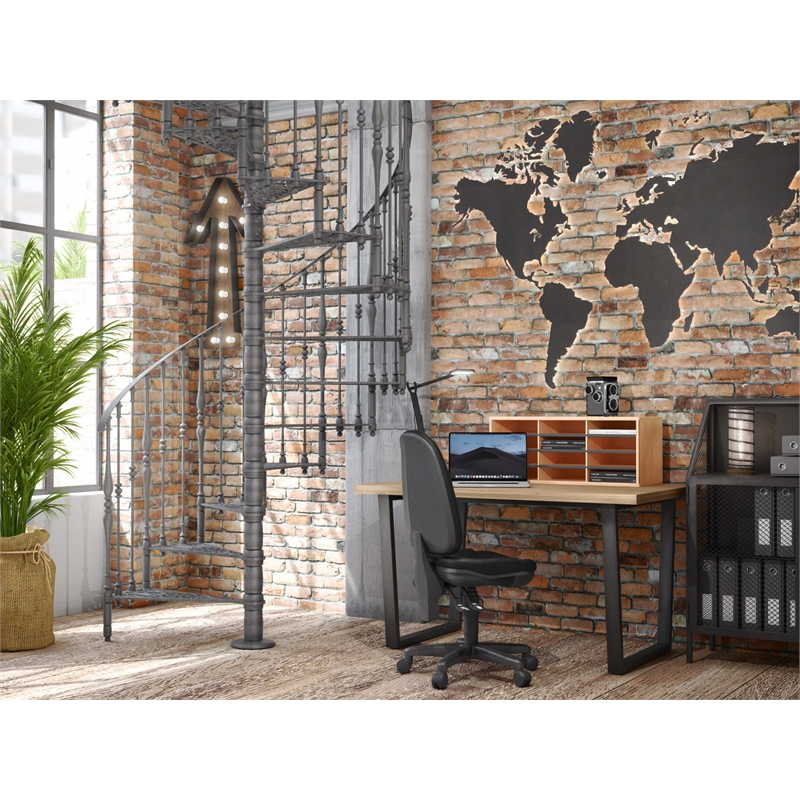 Kingfisher Lane Medium Oak Wood/Corrugated 12 Compartment Mail Organizer