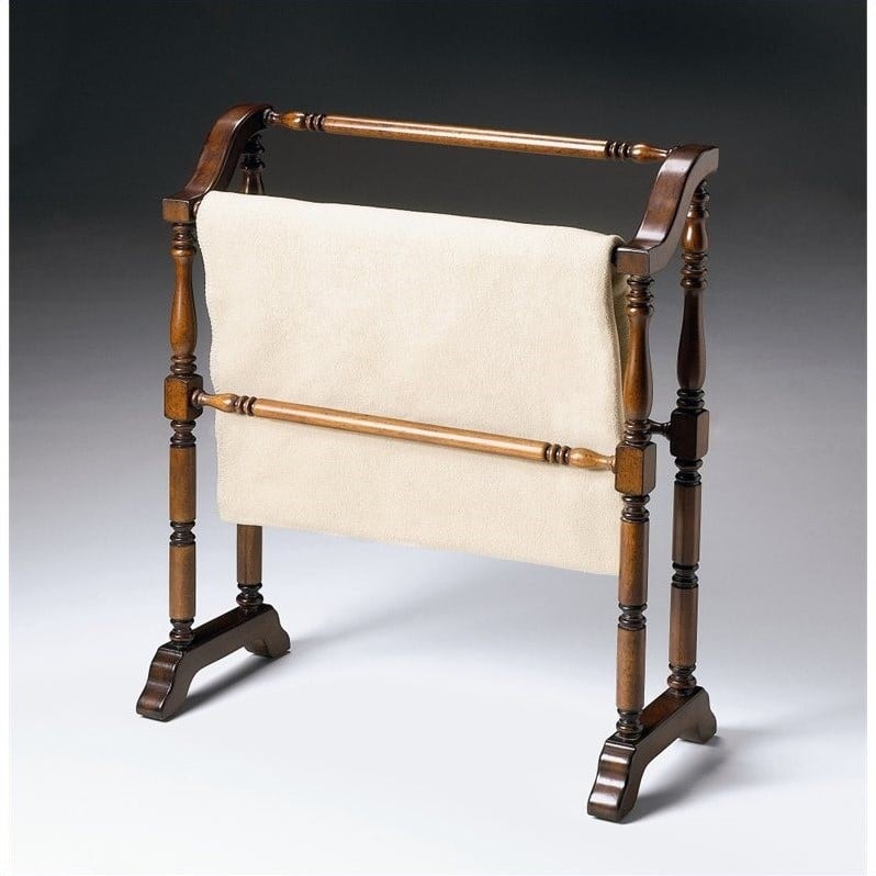 Kingfisher Lane Contemporary Blanket Rack In Plantation Cherry