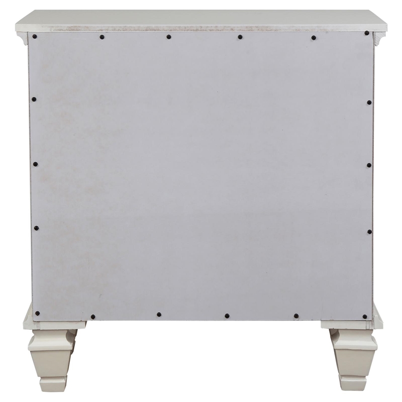 Kingfisher Lane Coastal 3-Drawer Wood Nightstand in White Finish