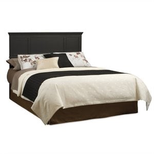 Kingfisher Lane Contemporary Wood Queen Headboard in Black Finish