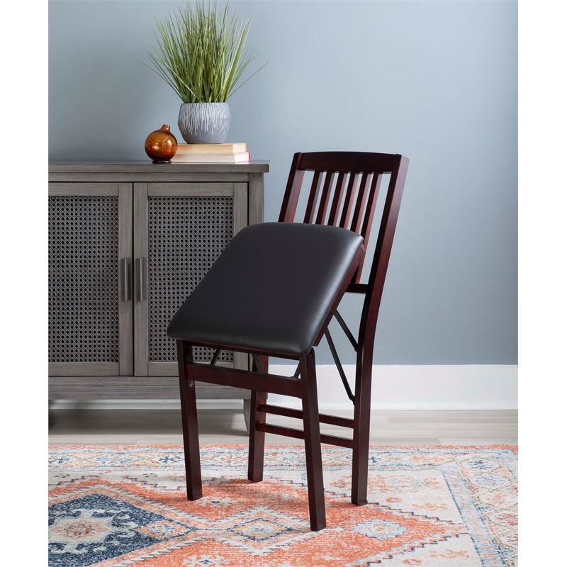 Kingfisher Lane Set of Two Wood Mission Back Dining Chair in Merlot