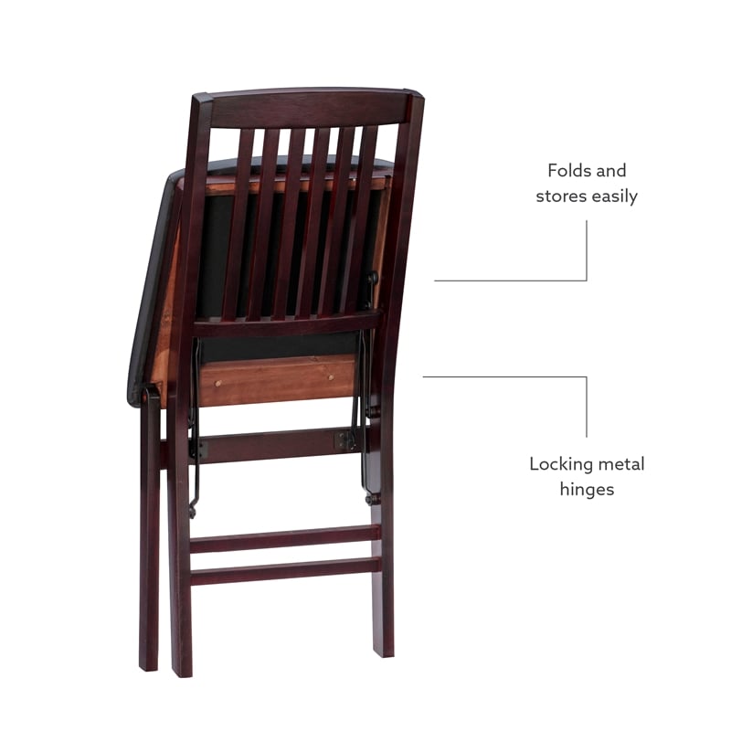 Kingfisher Lane Set of Two Wood Mission Back Dining Chair in Merlot