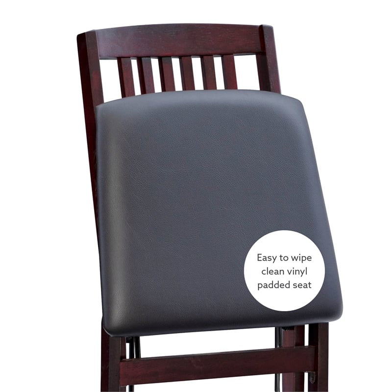 Kingfisher Lane Set of Two Wood Mission Back Dining Chair in Merlot