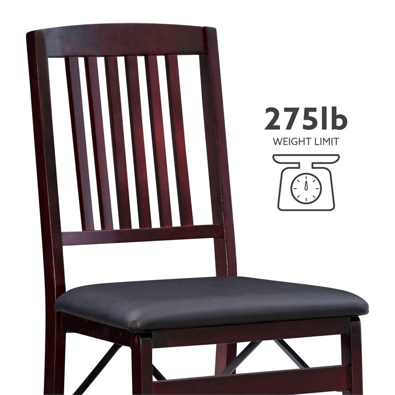 Kingfisher Lane Set of Two Wood Mission Back Dining Chair in Merlot