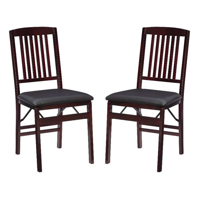 Kingfisher Lane Set of Two Wood Mission Back Dining Chair in Merlot