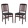 Kingfisher Lane Set of Two Wood Mission Back Dining Chair in Merlot
