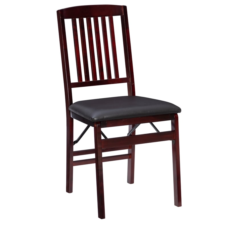 Kingfisher Lane Set of Two Wood Mission Back Dining Chair in Merlot