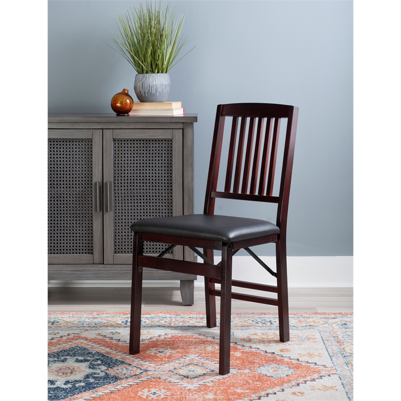 Kingfisher Lane Set of Two Wood Mission Back Dining Chair in Merlot