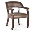 Kingfisher Lane Contemporary Captains Chair with Casters in Brown