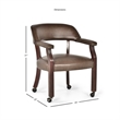 Kingfisher Lane Contemporary Captains Chair with Casters in Brown