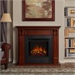 Kingfisher Lane Contemporary Electric Fireplace in Mahogany Finish