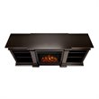 Kingfisher Lane Modern TV Stand Electric Fireplace in Dark Walnut