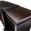 Kingfisher Lane Modern TV Stand Electric Fireplace in Dark Walnut