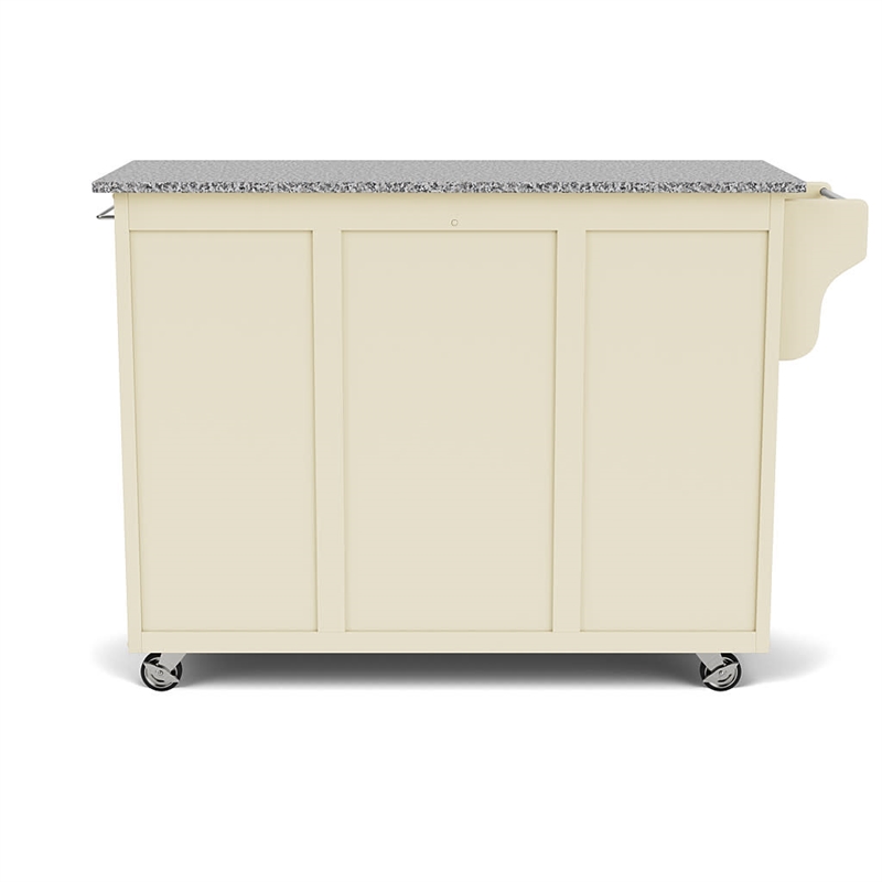 Kingfisher Lane Modern Wood Rolling Kitchen Cart in Off White