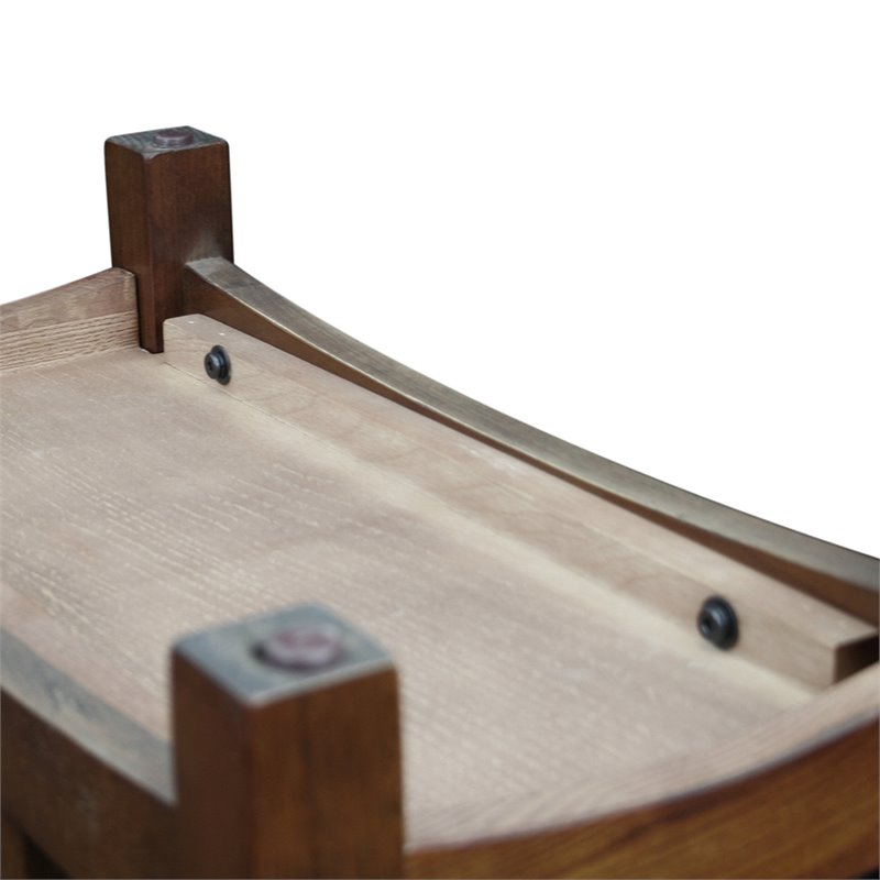 Kingfisher Lane Modern Mission Wood End Table in Medium Oak Brown