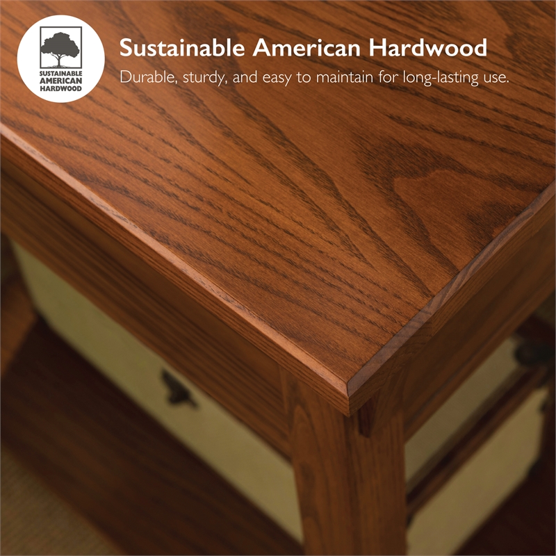 Kingfisher Lane Modern Wood Mission Console Table in Russet Oak