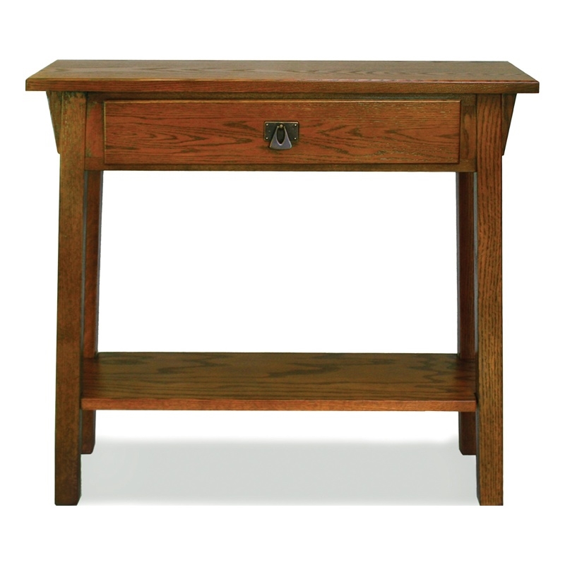 Kingfisher Lane Modern Wood Mission Console Table in Russet Oak