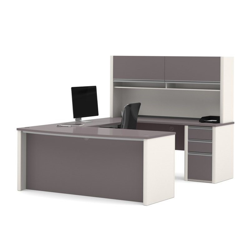 Kingfisher Lane U-Shaped Workstation with 1 Pedestal in Sandstone