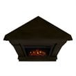 Kingfisher Lane Traditional Wood Espresso Electric Corner Fireplace