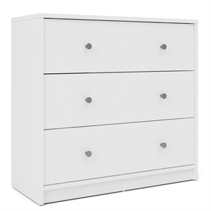 kingfisher lane contemporary three drawer chest in white finish
