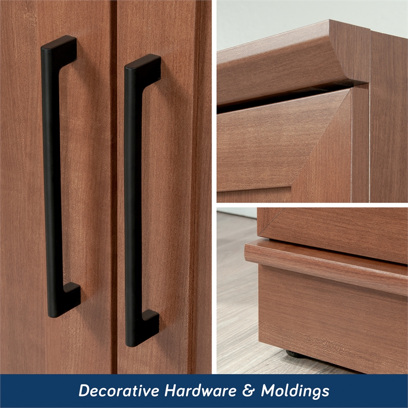 Kingfisher Lane Engineered Wood Storage Cabinet in Sienna Oak Finish