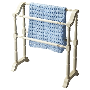 Kingfisher Lane Contemporary Blanket Rack In Cottage White Finish