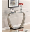 Kingfisher Lane Contemporary Rectangular Glass Top Sofa Table in Silver