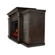 Kingfisher Lane TV Stand with Electric Fireplace in Dark Walnut