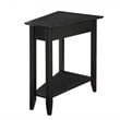 Kingfisher Lane Contemporary Wood End Table with Bottom Shelf in Black Finish