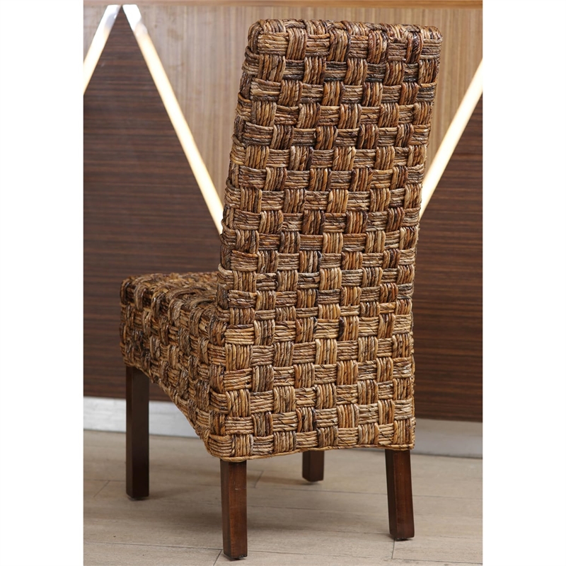 Kingfisher Lane Contemporary Victor Woven Abaca Dining Chair